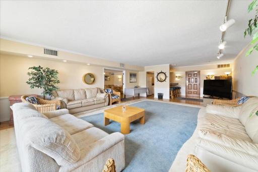Party Room with kitchenette, wet bar, TV and lake views