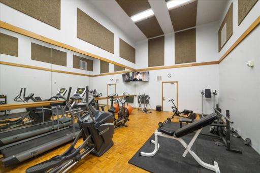 Gym located directly above the pool and close to the condo