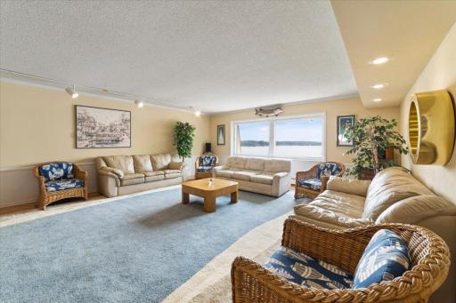 Party Room with kitchenette, wet bar, TV and lake views