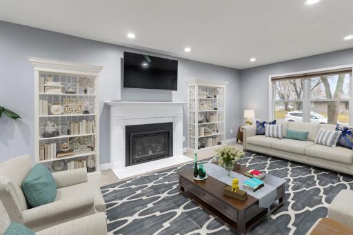 Living Room with cozy fireplace- main level