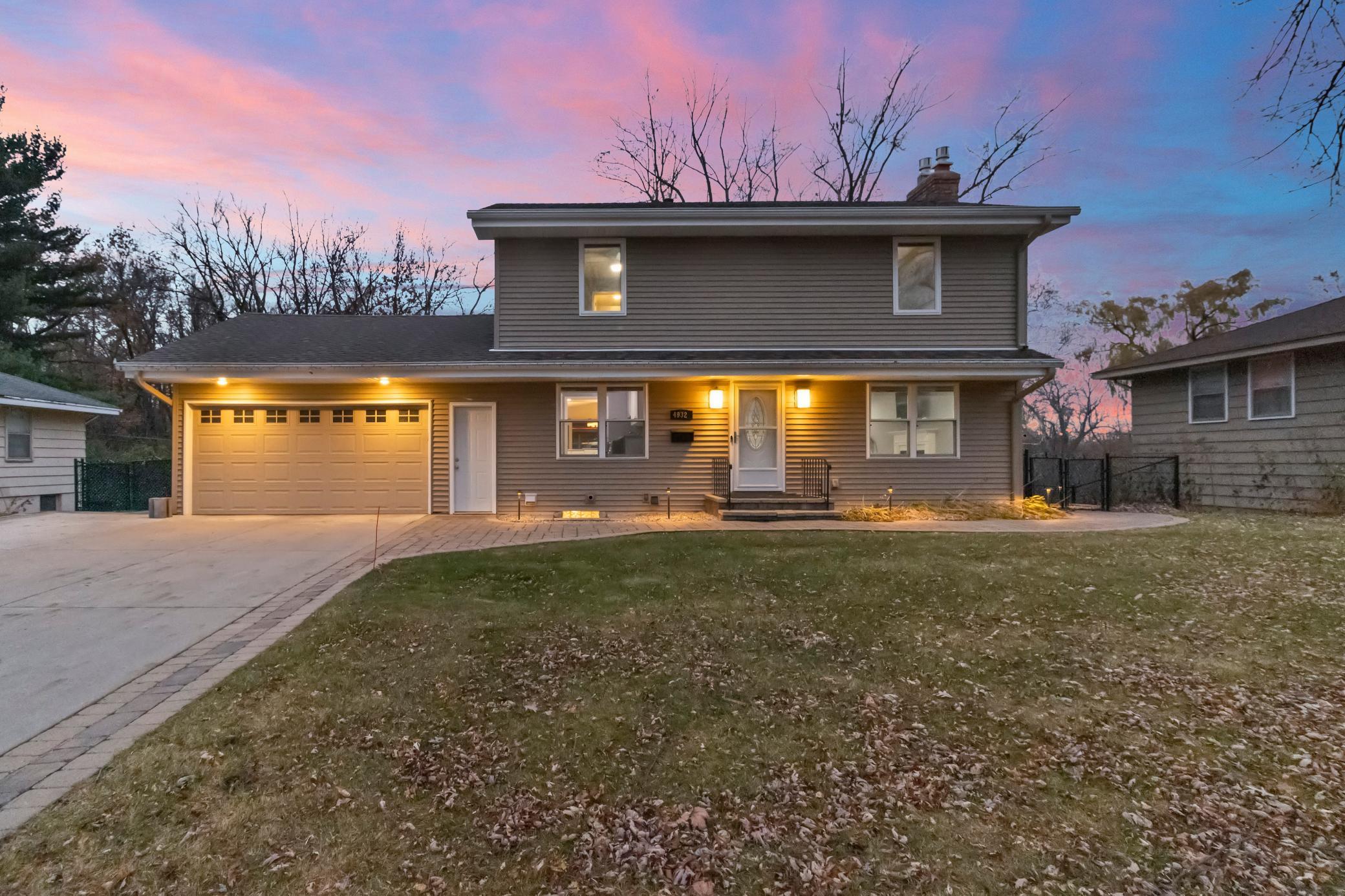 Photo for 4932 W 82nd Street, Bloomington, MN 55437 - Listing #6308221 Front of Home with automatic accent lighting throughout the exterior