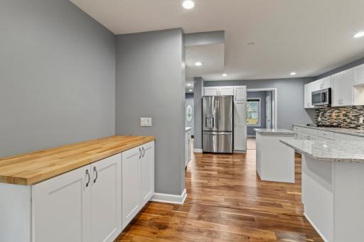 Kitchen with butcher block