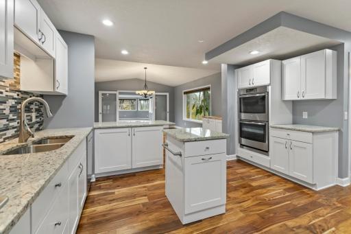 Kitchen with new soft close cabinets