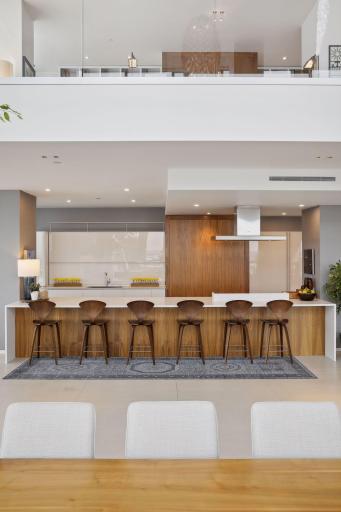 Inviting spaces for large group entertaining or small intimate gatherings.