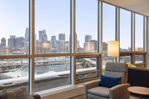 Enjoy the seasonal changes along the riverfront, frequent eagle sightings, and the twinkling city skyline.