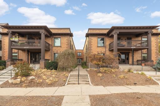 This condo community sprawls between 3 vintage walk up buildings.