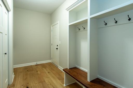 Gorgeous custom bench with coat hooks