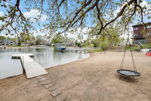 56' Private Sandy Beach with great swimming, 10' deep off docks