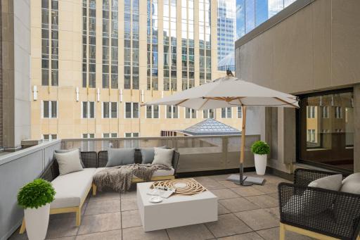 400 sq foot patio with stunning downtown views.