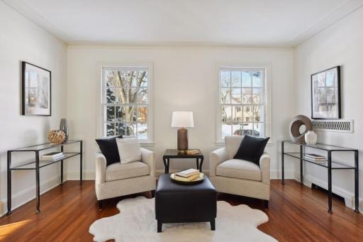 Room is large enough for three gathering spaces