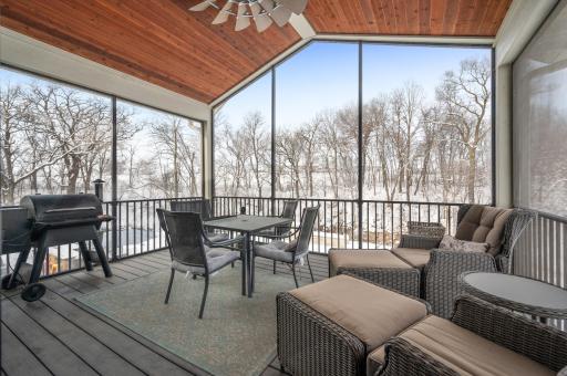 Covered 3 Season Porch w/ Panoramic Backyard Views