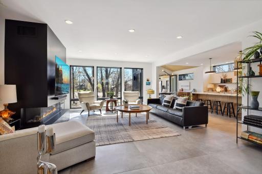 The transitional modern design of the home provides an open floor plan that lends itself perfectly to relaxing everyday living or entertaining.