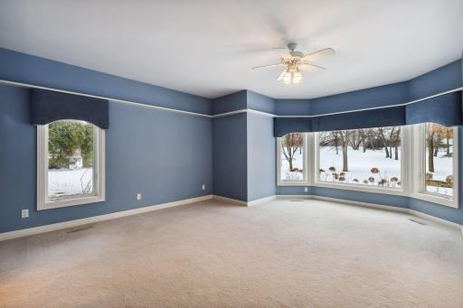 One of the larger lower bedrooms, views of the golf course