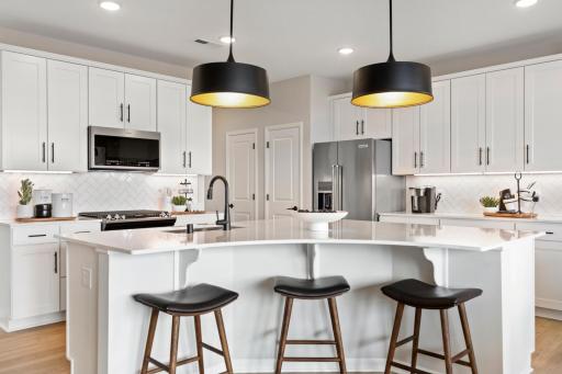 LARGE Kitchen Island with Calcutta Gold Quartz