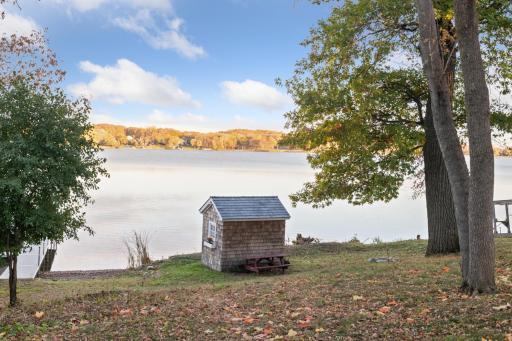 The quaint boat house/lakeside artist’s studio