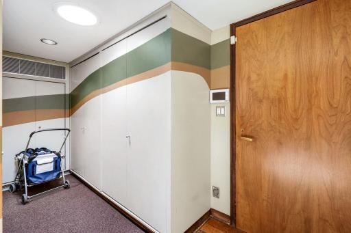 Off the front and garage entry you will find 2 spacious closets for storage and a half bathroom.