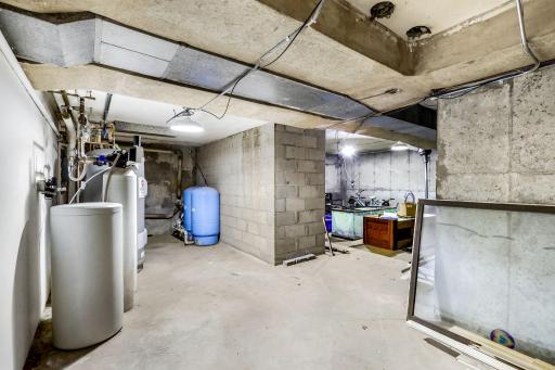 The massive utility sub-basement includes exposure to all home mechanicals and tons of additional storage space.