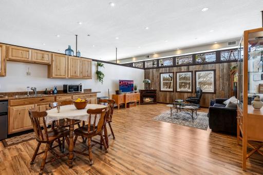 The main floor, mother-in-law suite features its own private entrance, a workout space, a kitchen, a bedroom, a full bathroom and heating and cooling controlled separately from the main house.