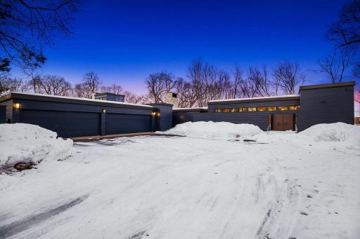 The home is thoughtfully perched on a hill with privacy, wildlife and stunning views surrounding it.