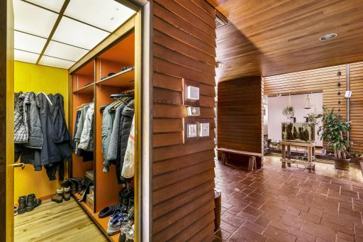 Off the front and garage entry you will find 2 spacious closets for storage and a half bathroom.