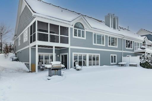 You can enjoy the lake views all summer either in the upper screen porch, below in the covered patio or sun lovers can bask in the sun on the large exposed patio!