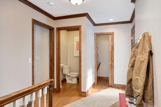 Mudroom with walk-in closet and half bath