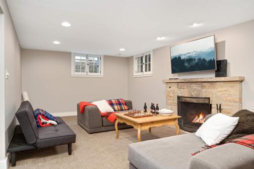 Newly remodeled lower level 2nd family with a great stone wb fireplace