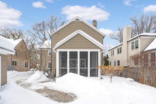 Porch, paver patio/3rd parking spot in winter