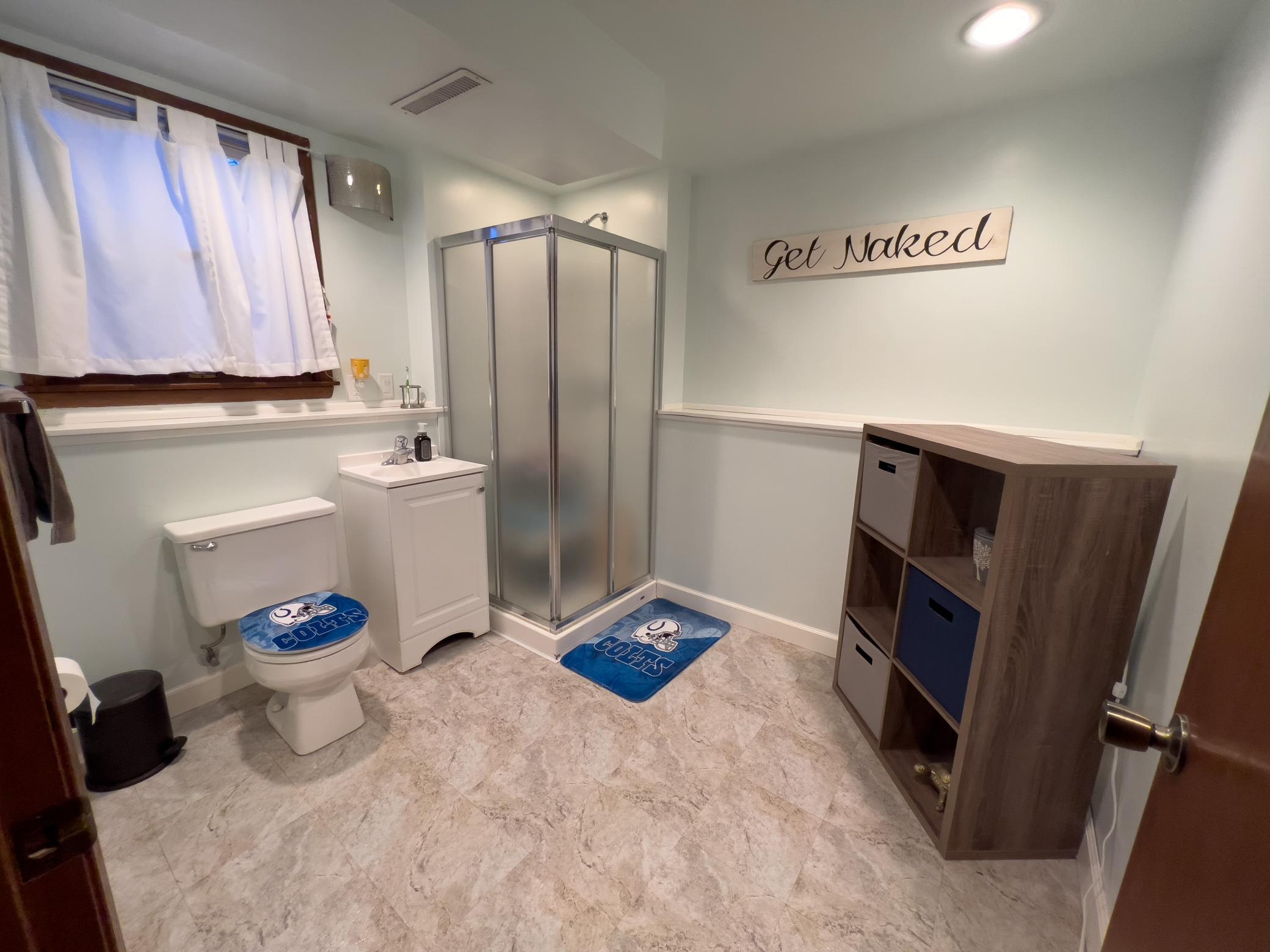 3/4 bath in lower-level.