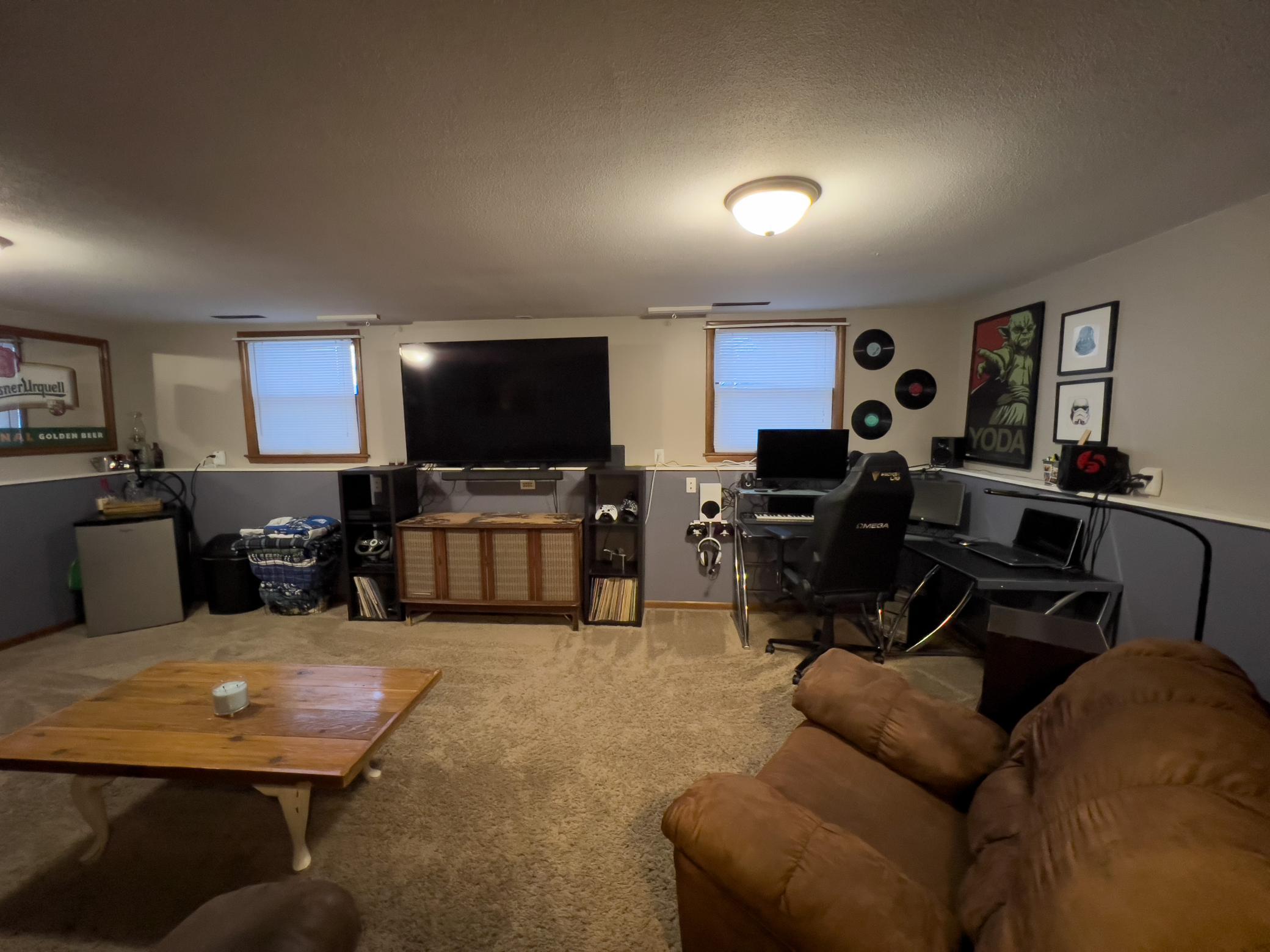 Lower-level family room.