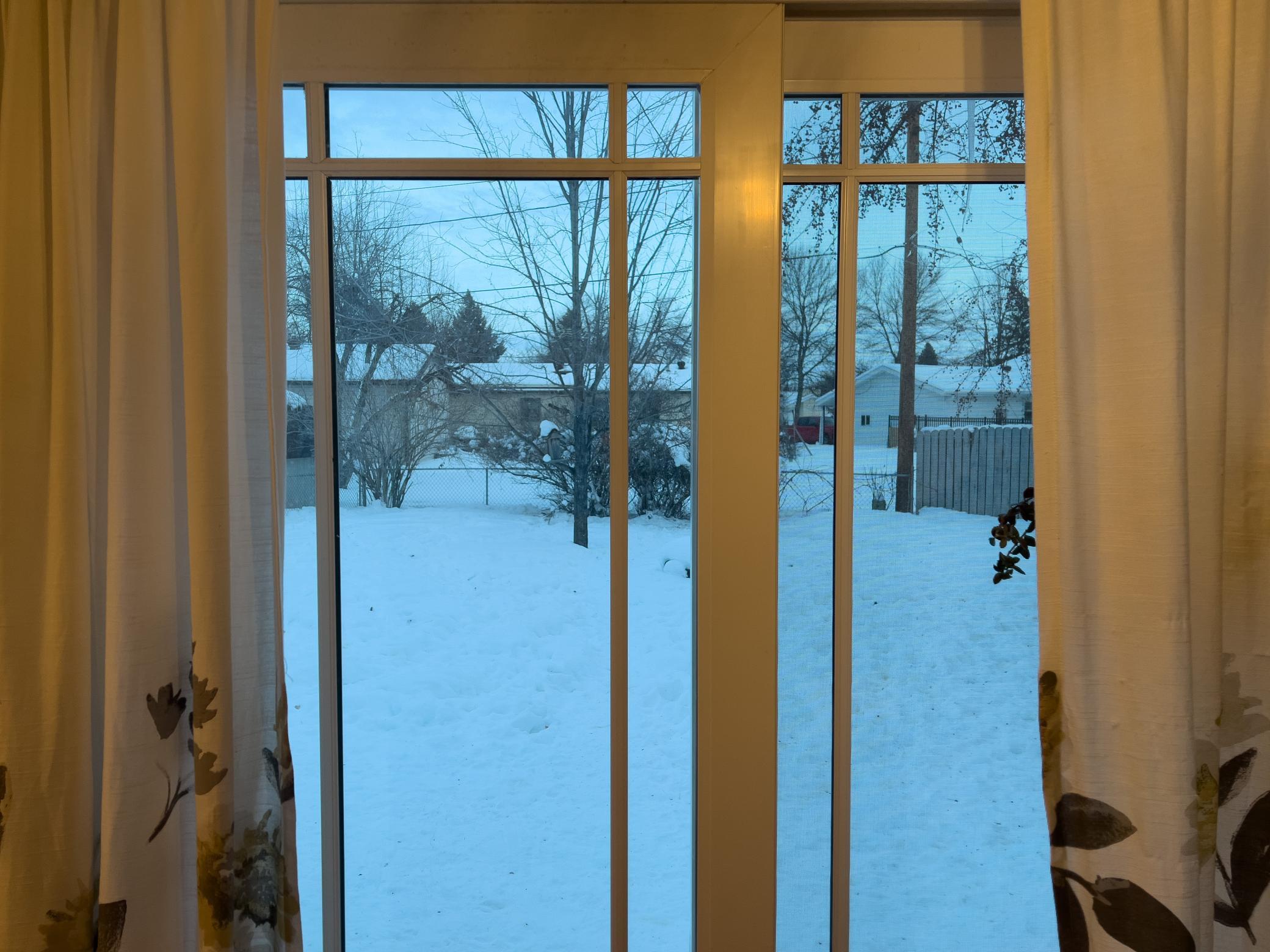There is a concrete patio under all that snow.