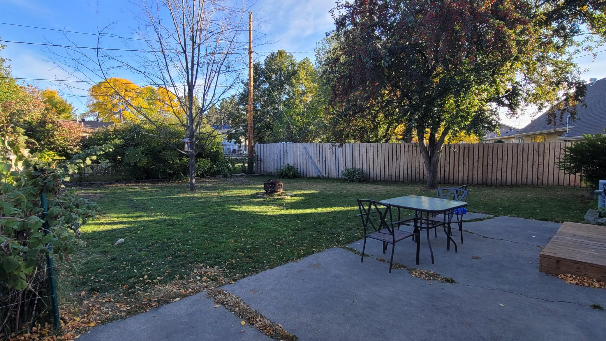 Fall photo of the back yard.