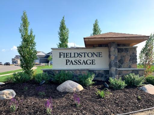 The entrance monument will be looking great this spring. Welcome to Fieldstone Passage!