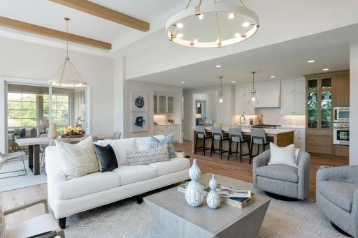 Volume ceiling adds dimension to this main level