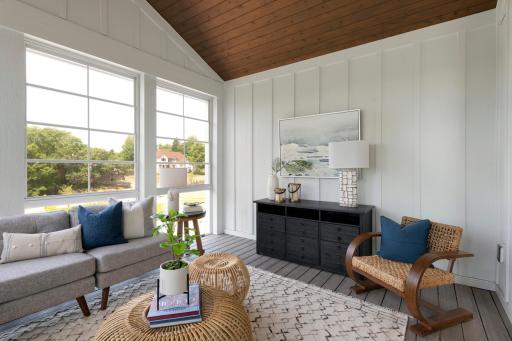 Hang a TV or piece of art on this 3 season porch wall (with LP siding)