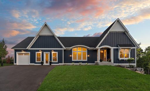 The house shows just as beautifully at dusk!