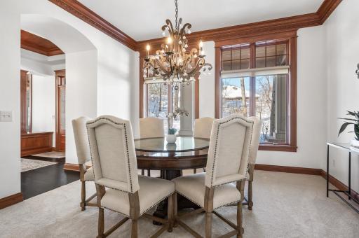 Formal dining space off entry way & kitchen