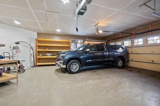 Oversized 3 car garage with plenty of space