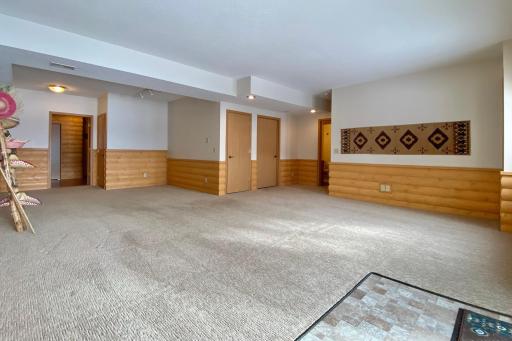 This lower level family room can accommodate the largest of gatherings.