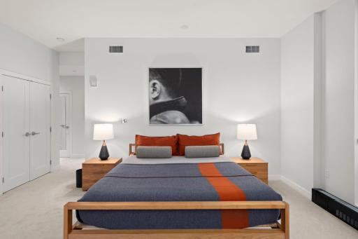 Spacious Primary Suite with views of the Basilica and Downtown