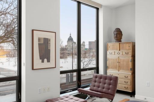 Spacious Primary Suite with views of the Basilica and Downtown
