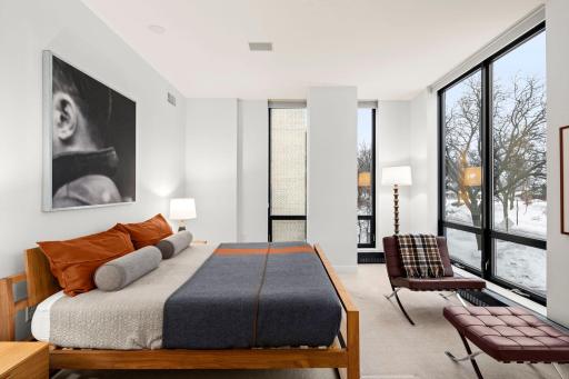 Spacious Primary Suite with views of the Basilica and Downtown