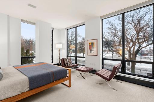 Spacious Primary Suite with views of the Basilica and Downtown