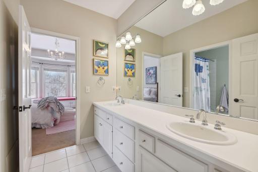 Double vanity with Full Bath for Bedroom 2&3