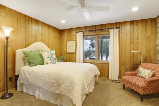4th bedroom in lower level that has lake views.