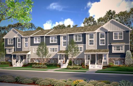 Front exterior of our beautiful townhomes. Front exteriors and colors may vary