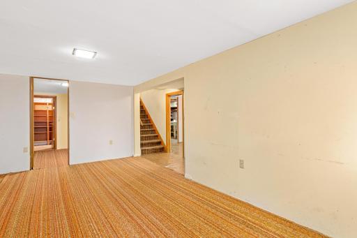 So much potential in basement- partially finished w/ 3/4 bath