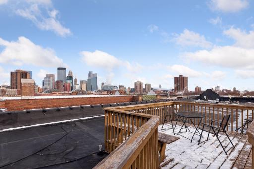 Rooftop deck with amazing downtown views.