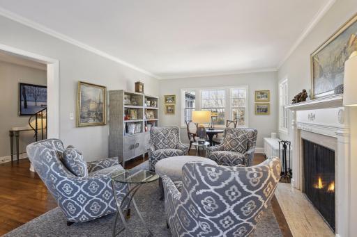 This living room space offers enough space for two sitting areas.