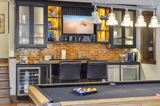 And a built in TV in the bar completes the entertainment package!